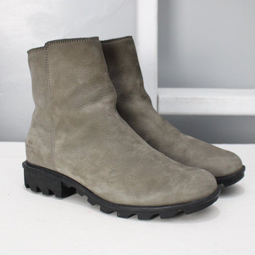 Sorel Phoenix Womens Gray Micro-Suede Leather Waterproof Ankle Boots Size 8.5